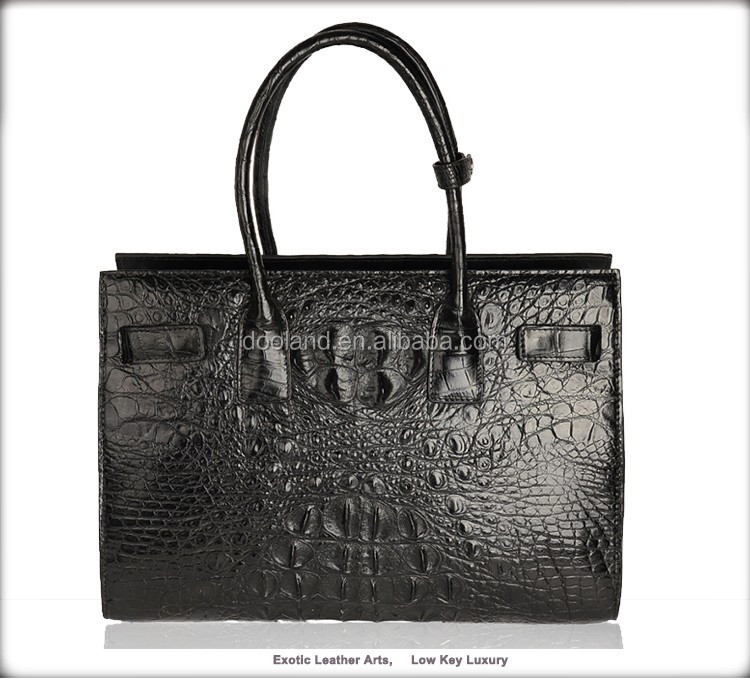 Classic design women genuine crocodile skin leather handbag tote bag