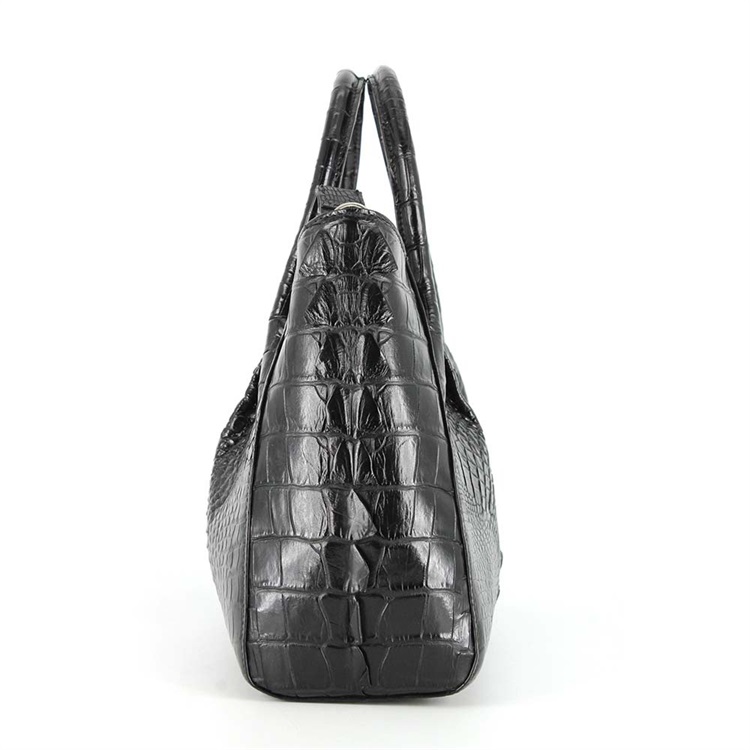 Wholesale cheapest high quality private label elegance stylish bag crocodile embossed leather women bag black handbags