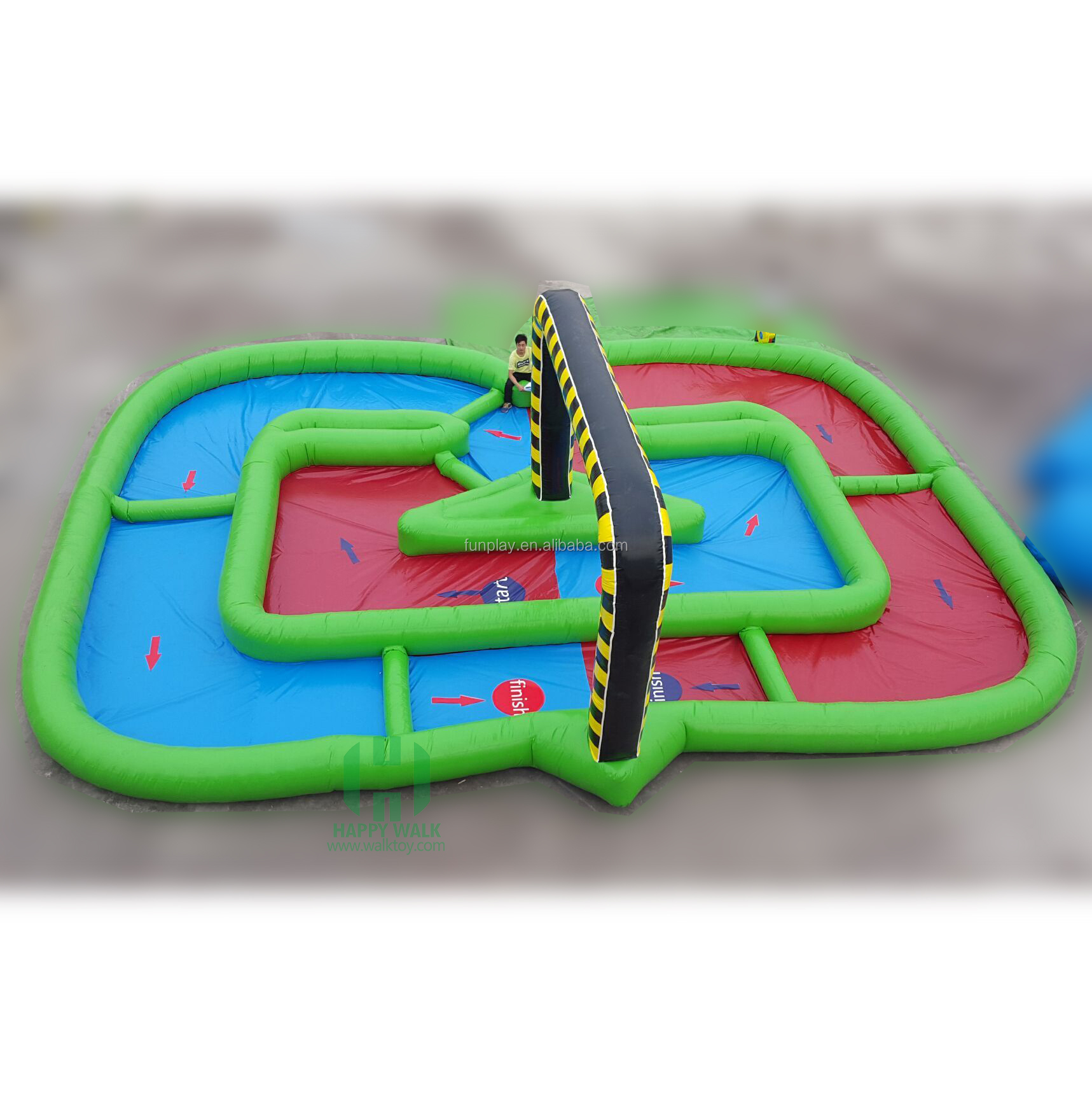 Custom outdoor sport games sealed inflatable race track