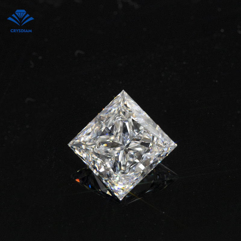 Crysdiam high quality princess Cut 1carat diamond lab grown diamond cvd hpht diamond jewelry