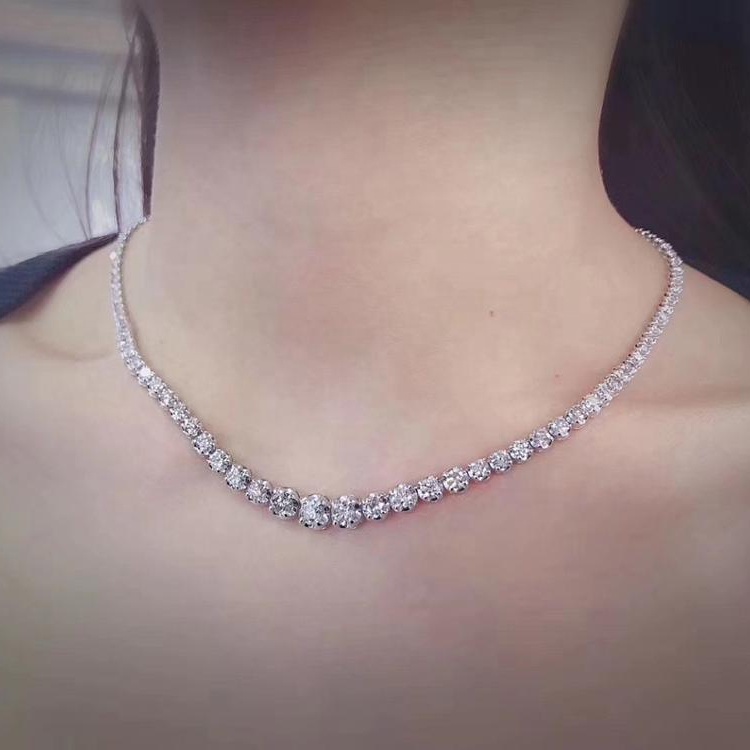 Diamond Tennis Chain Necklace Jewelry Wholesales 18K 5 Carat Gold Jewelry Designs Necklaces Dobay Fa