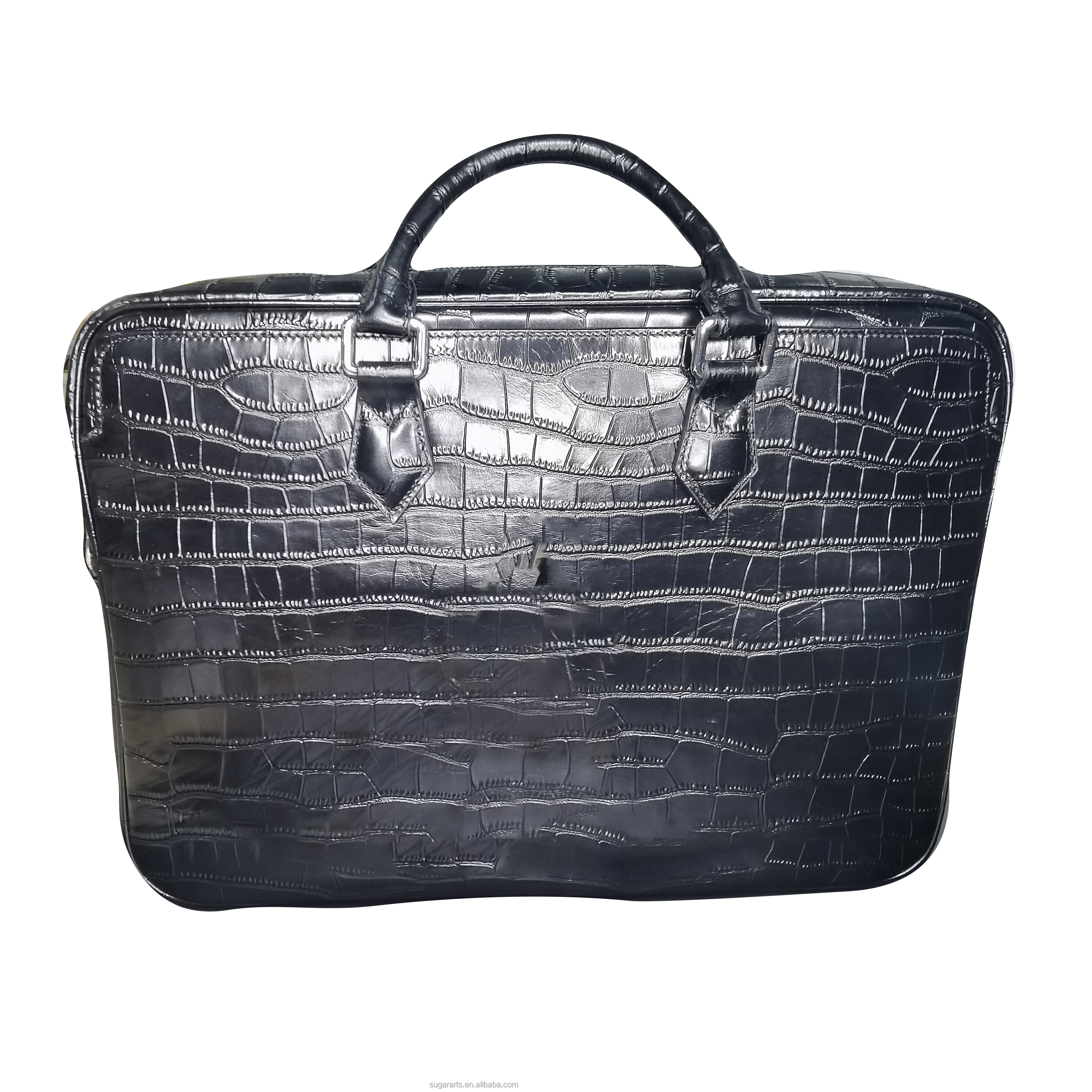 The new fashion briefcase high-capacity neutral gender bags Embossed crocodile leather bag