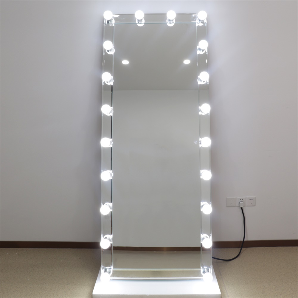 Hollywood Lighted Vanity Makeup Full-Length Mirror Dimmable 20 Led Bulb Lights Touch Control Makeup 