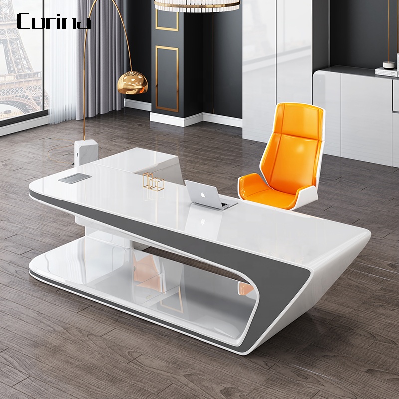 Discount price custom made office desk set company office table artificial stone modern design desk 