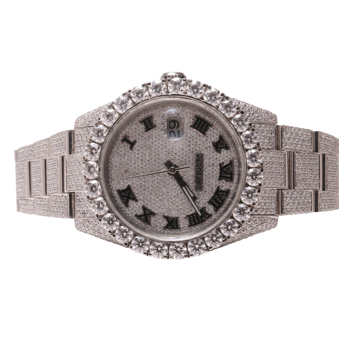 hip hop diamond watch round cut all size customize natural handmade diamond watch for mens diamond w