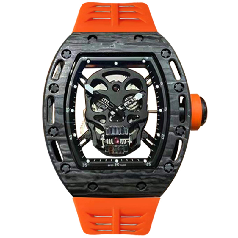 Men's watch luxury hollow design wine barrel skull large dial fluorescent fully automatic waterproof